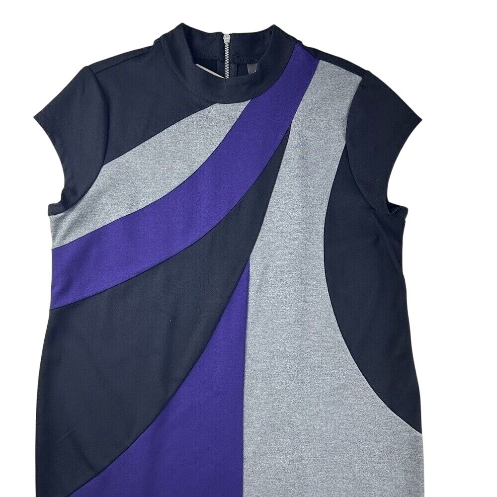Chicos Size 3 Womens Large Travel Collection Shift Dress Colorblock Quiet Luxury